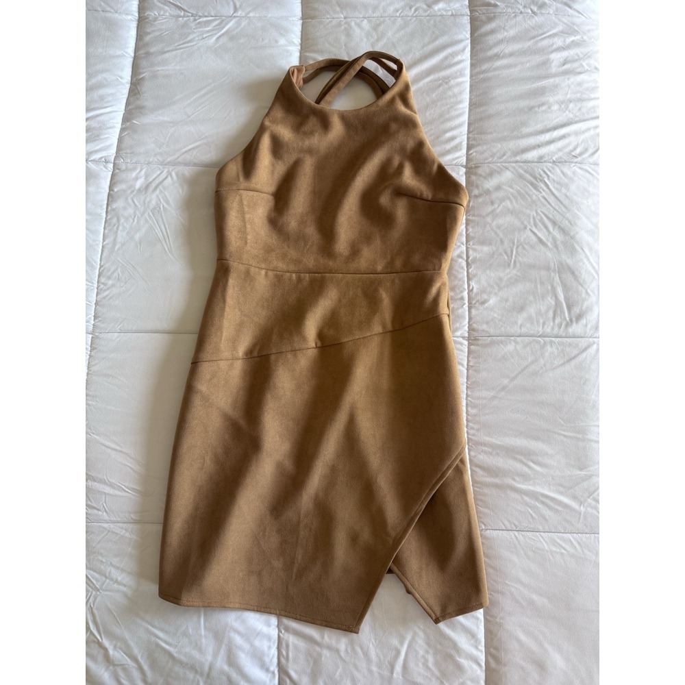 Baevely Dress Size Medium Brown Sleeves Fitted Dress, Soft, Lined EUC